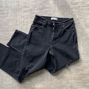 Abercrombie & Fitch Black Distressed The Dad High Rise